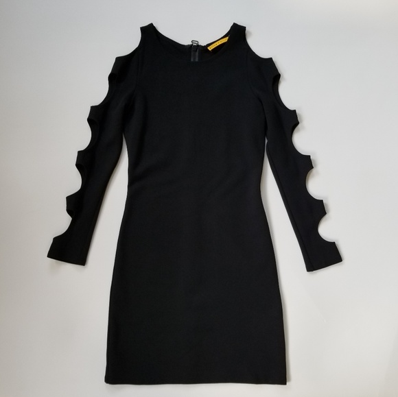 Alice + Olivia Black Cutout Sleeve Dress - Picture 2 of 8